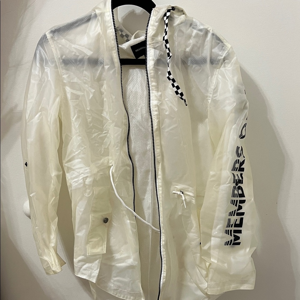 Members Only White Transparent  Jacket